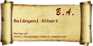 Belényesi Albert névjegykártya