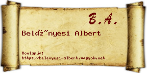 Belényesi Albert névjegykártya