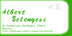albert belenyesi business card