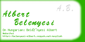 albert belenyesi business card